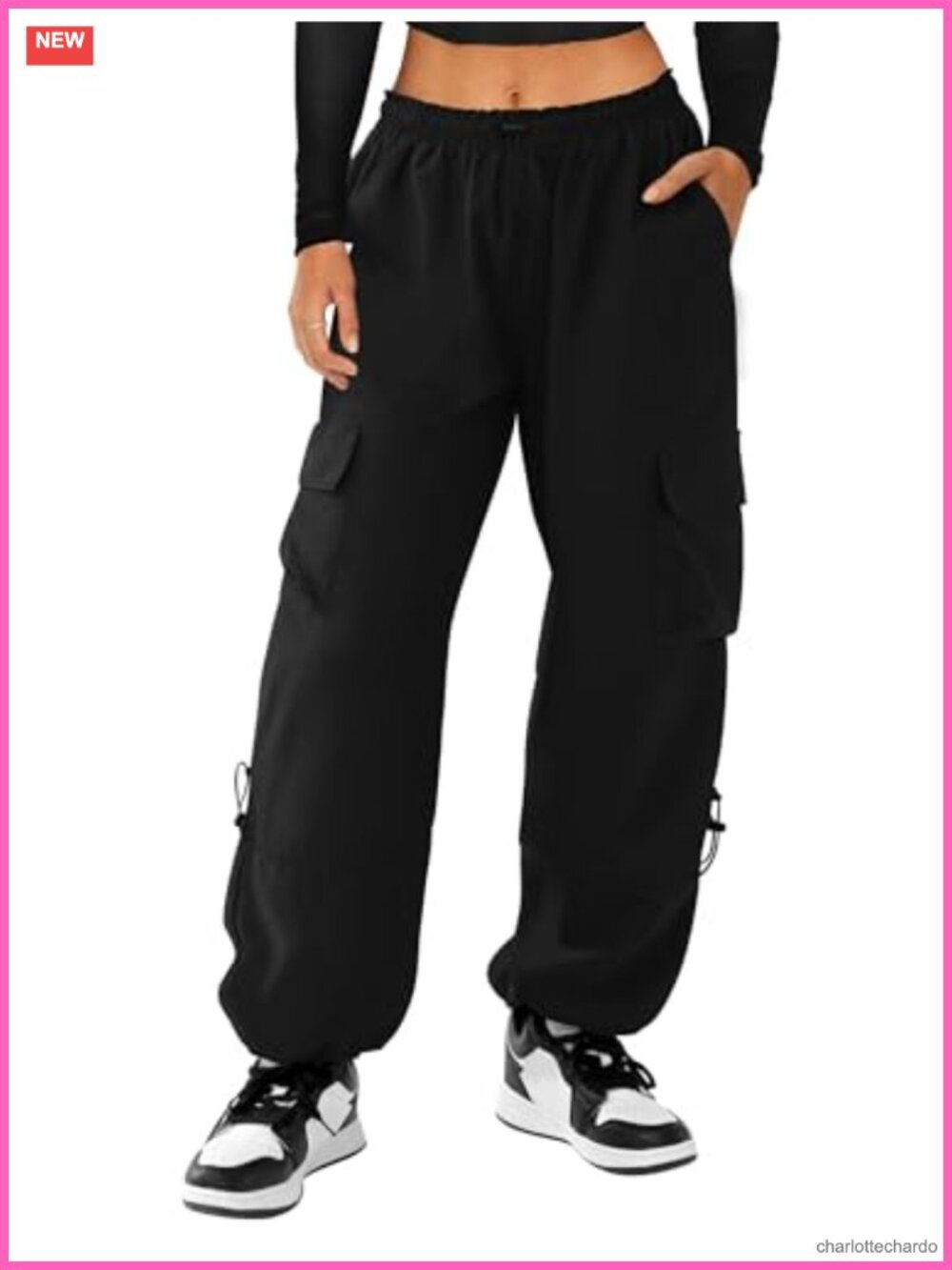 Parachute Cargo Pants Women Quick Dry Lightweight Baggy Joggers